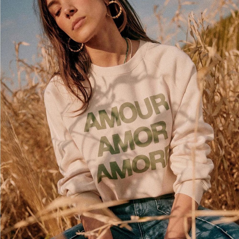 Sezane Sweatshirt Amour Sz XS Excellent
